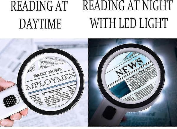 Förstoringsglas med ljus 30x Hög effekt Jumbo Belyst förstoringslins