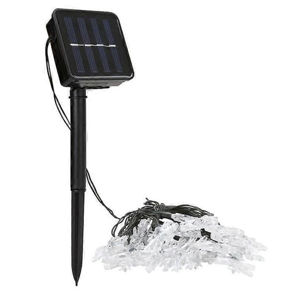 Solar Snøfnugg Lyslenke med 20 LED Lys for Juledekorasjon White