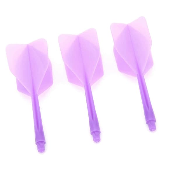 2BA Standard Form Lila Transparent Integrerad Dart Skaft och Flights Set om 3 Anti-Break