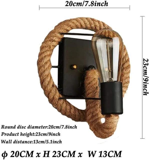 Retro Amerikansk stil hamperep form vegglampe (ingen lyskilde)