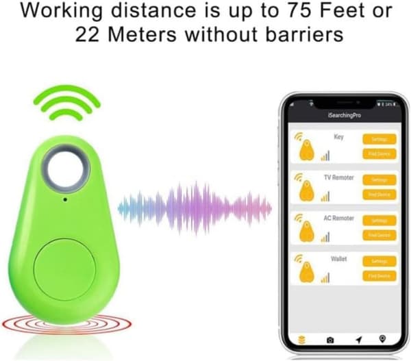 Trådløs Bluetooth 4.0 Nøglefinder, Smart Nøglering Bluetooth GPS Genopladelig Nøglefinder, GPS Integration, Bluetooth Tracker til Pung Bagage Kæledyr