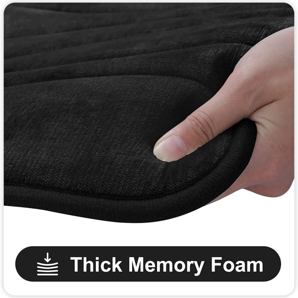 Memory Foam Bath Mat, Extra Soft Non-Slip,40 x 60 cm,Black