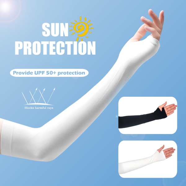 3 Pairs Comfy Arm Sleeves with Thumb Hole Protection Cooling Arm Sleeves 3 Colors Compression Long Women Men