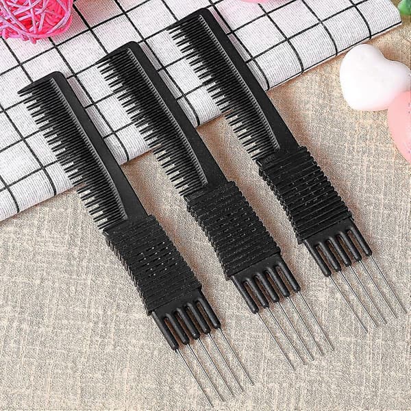 3-pack Carbon Lift Tuperingskam med Metallstift (svart)