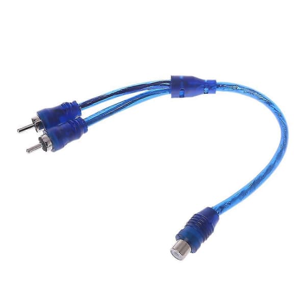 1 Hun Rca 2 Han Splitter Stik Stereo Lydsignal Adapter Kabelledning