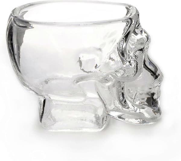 2-pack Shotglas med dödskalledesign, 60 ml kapacitet, 4 mm tjockt glas