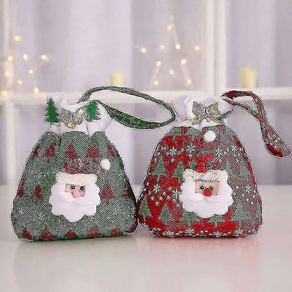 3 stk. (3 modeller) Julegavepose Festlige poser med snøring til jul Julegavepose