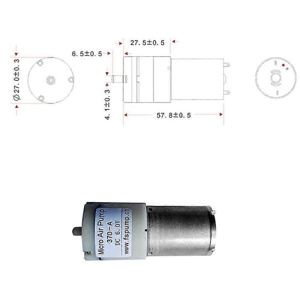 DC 6V Mini 370 Motor Luftpump Blodtryck Syrepump Akvarium Fisk Tank