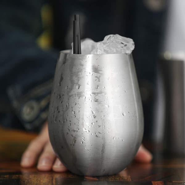 Uknuselige rustfrie stålvinsglass - 500 ml vinglass