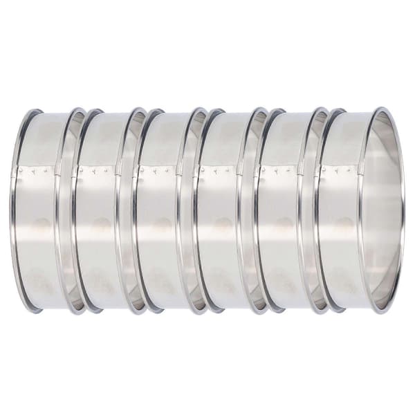 Crumpet Ringar Set om 6, Rostfria Engelska Muffin Ringar 7,9 cm, Enkel Avformning DIY Dubbel Volym för Matlagning Hemma