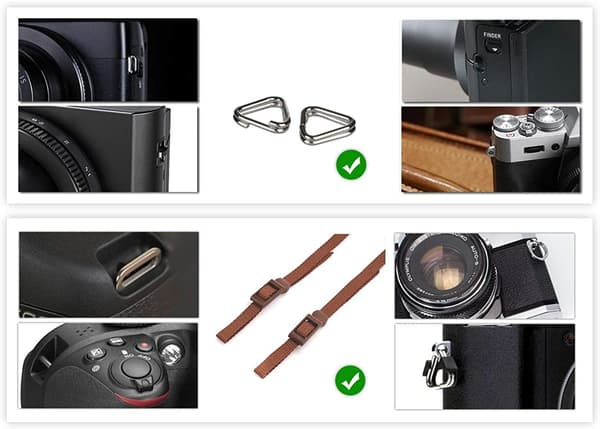 Kamerarem i brunt läder för alla DSLR