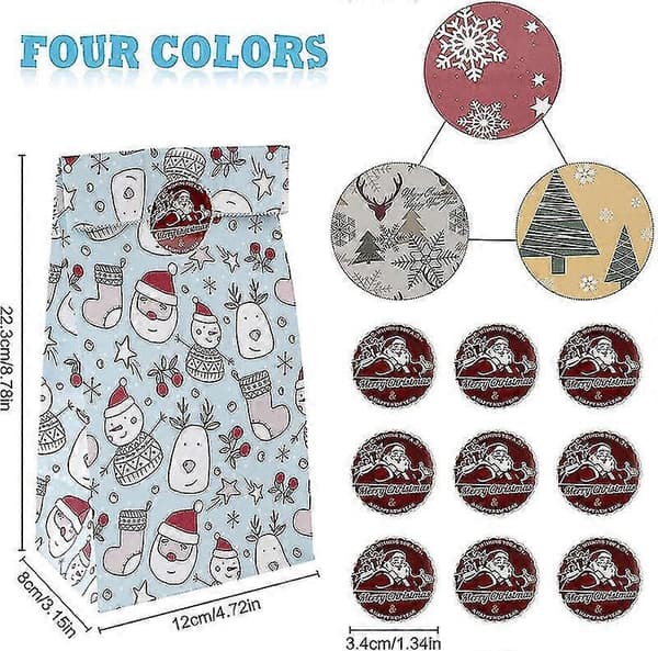 Adventkalenderpose 24 Julekalenderpose Lag din egen adventkalender Kraftpapir Gavepose Julepynt Med