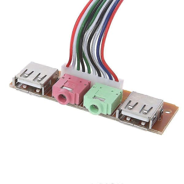 Pc Datamaskinkabinett Frontpanel Usb Audio Port Mic Hodetelefonkabel Ny