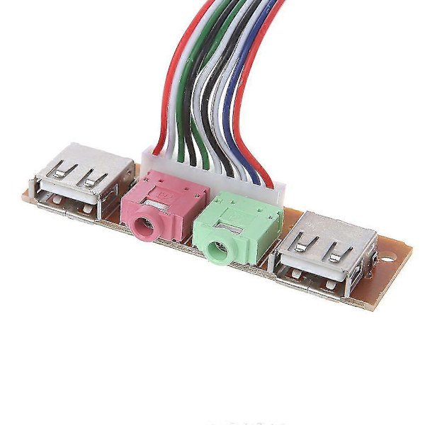 PC Dator Chassi Frontpanel USB Ljudport Mikrofon Hörlurskabel Ny