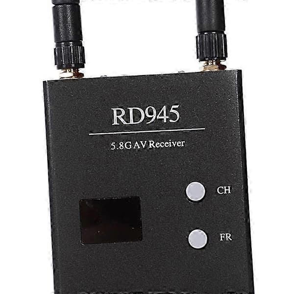 FPV 5.8 GHz 48CH RD945 Diversity-mottaker med A/V- og strømkabler.