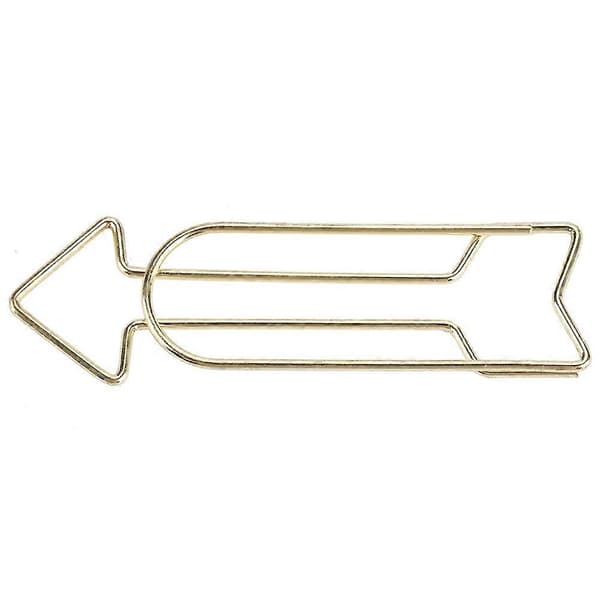 Guld Arrow Formade Gem, 12st Metall Roliga Kontorsmaterial Bokmärkesklämma