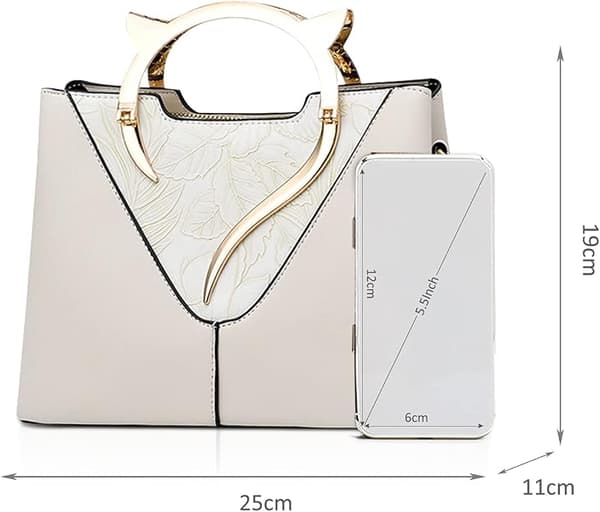 Fashion Handväskor för Kvinnor Kattformad Crossbody Väska (Vit)