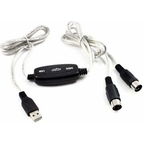 USB IN-OUT MIDI-kabelkonverter PC til musiktastaturadapter