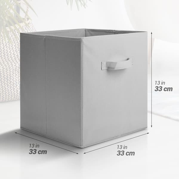Store bokser 33 x 33 x 33 cm, sett med 6 sammenleggbare oppbevaringsbokser