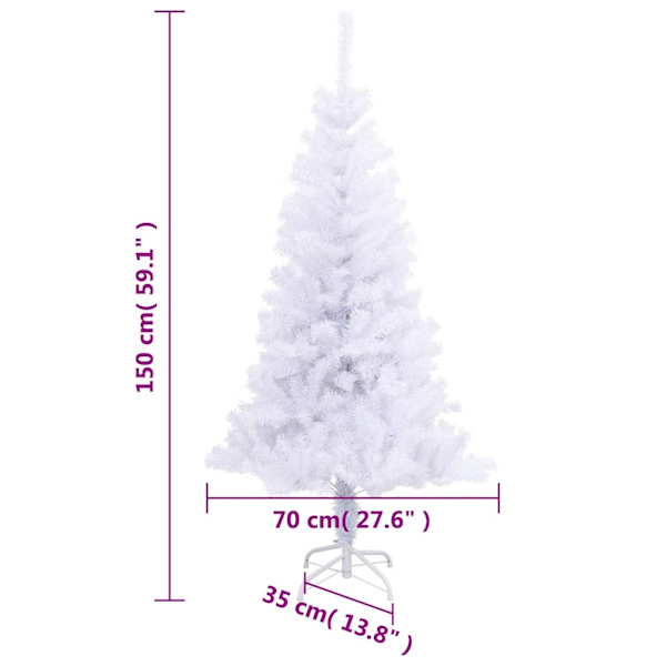 vidaXL Plastjulgran med bas 150 cm 380 grenar