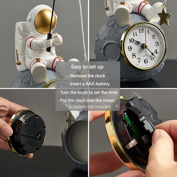 Astronautfigur Klocka för Skrivbord & Hylla, Batteridriven