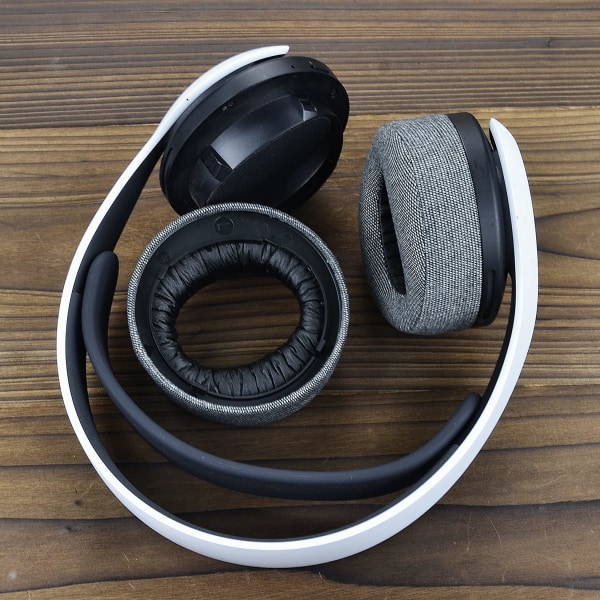 PS5 ørepute - defean Erstatningsøreputerdeksel kompatibel med Sony ps5 trådløse hodetelefoner, Pulse 3D trådløst hodesett (grå flanell)
