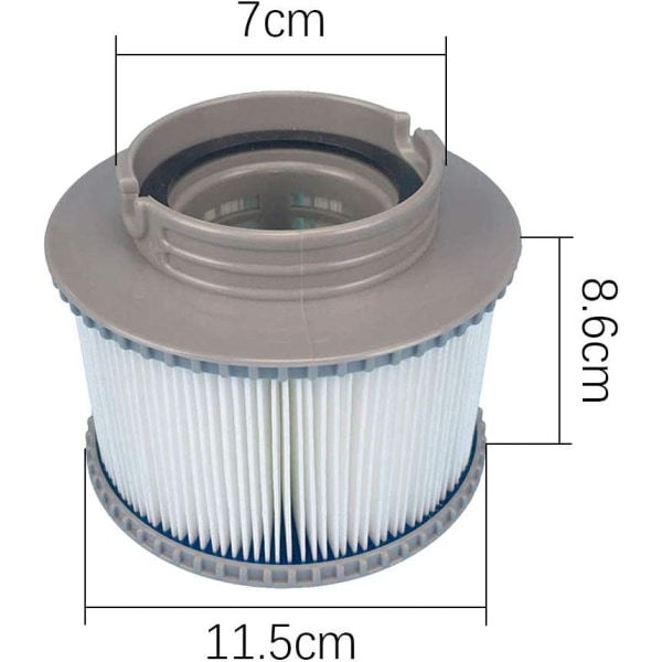 2 stk erstatningspatroner Hot Tubs-filtre til MSPA FD2089