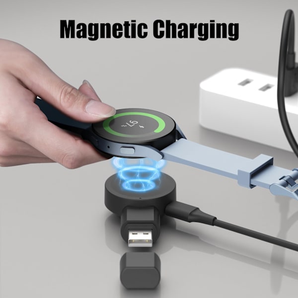 Smartwatch Magnetisk Oplader Kompatibel Samsung Galaxy Watch galaxy watch6/5/4 Galaxy Watch Active 2, Bærbar Rejse med USB-port (1 stk)