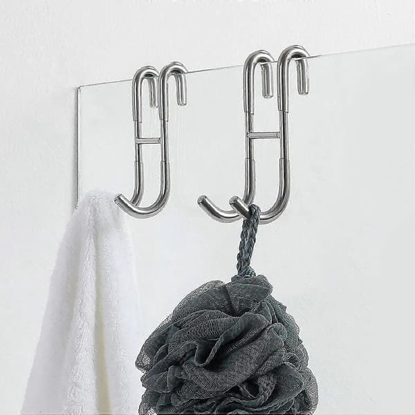 Duschdörrkrokar (2-pack), Handdukskrokar för badrum Ramlös glasduschdörr, Duschskrapa krokar