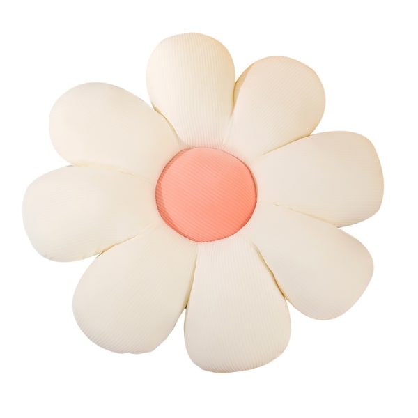 Kukka lattiatyyny Daisy kukkamuotoinen tyyny Söpö istuinpehmuste Pehmotuolityyny Tyyny Tyyny Kodinsisustus tytöille, naisille (valkoinen, 38 cm)
