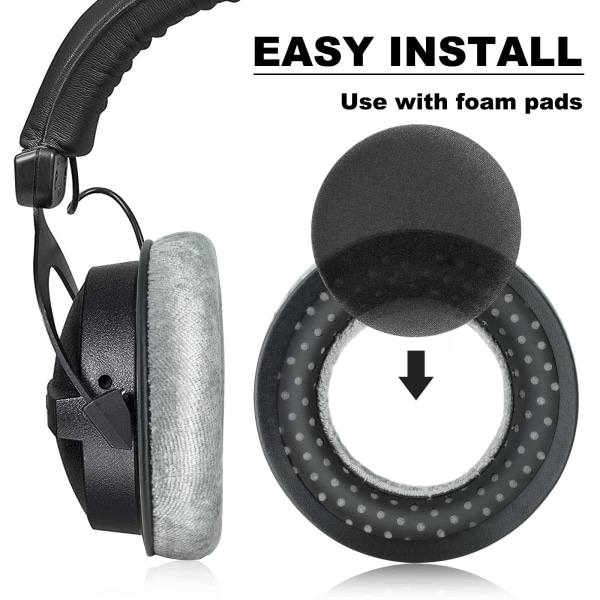 DT990 DT770 Ørepude - Udskiftningspuder Ørepude Kompatibel med beyerdynamic DT990 / DT880 / DT770 PRO Hovedtelefoner (Grå)