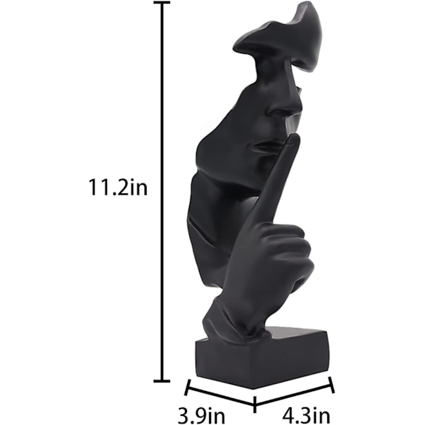 Stilhed er guld tænker statue abstrakt kunst harpiks figur sort