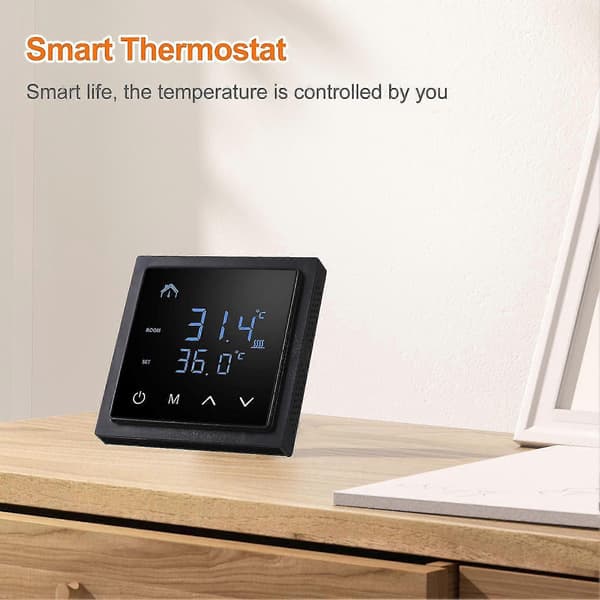 Smart Termostat 16A Gulvvarmetemperaturregulator med LED Touch Screen 85-265V Elektrisk)