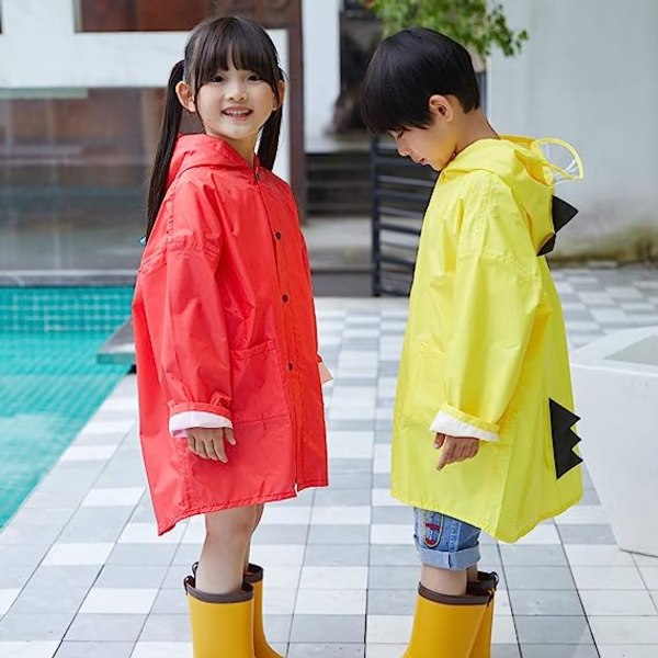 Regnkläder för pojkar, flickor, lätt regnkappa, vattentät, spetsig cap