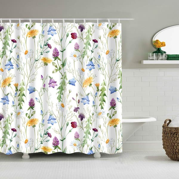 Villblomster Dusjforheng til Bad, 180L x 180W centimeter