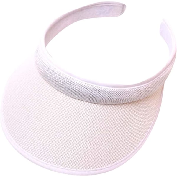 Unisex Visor, Tennis Cap Golf Ca, UV-skydd Solkeps (Vit)