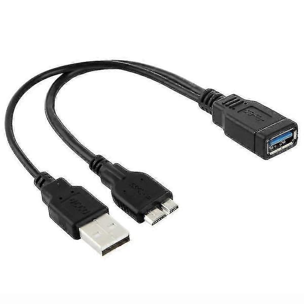 USB 3.0 OTG-kabel med strøm for Galaxy Note III / N9000, Lengde: 22cm (Svart)