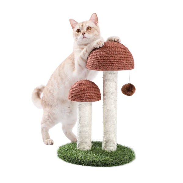 Road Mushroom Skrapstolpe för katter, Sisal Cat Skrapstolpe med boll 36cm