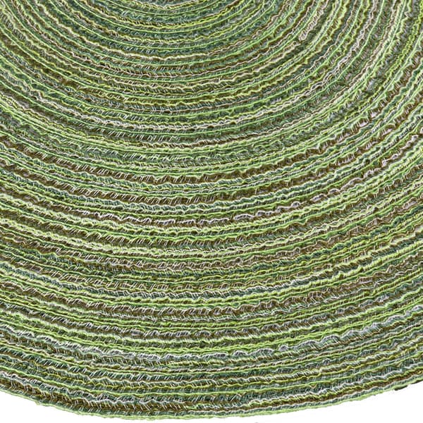 38cm/15 tum Vävda Runda Placemats Värmeisolering halkfri Flätad Bomull Middagsbordsmattor (Grön, Set om 6)