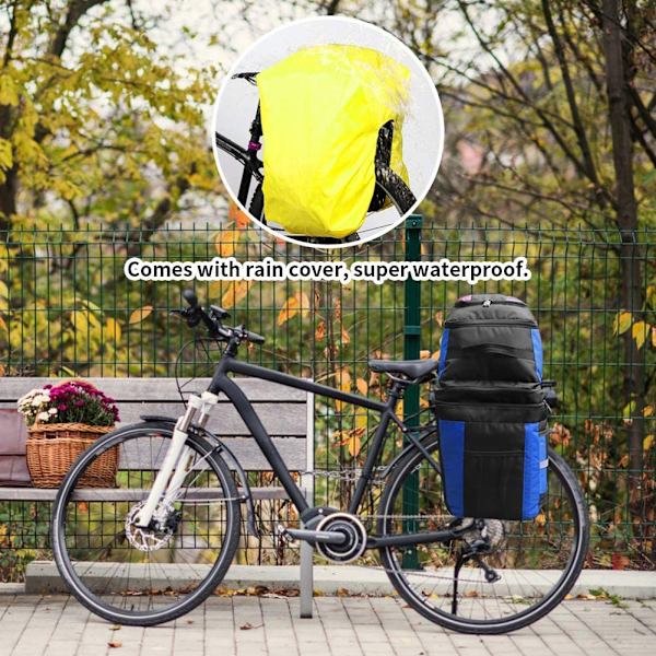 Vattentät 3 i 1 cykelväskor bakre cykelväskor cykelställväska med regnskydd