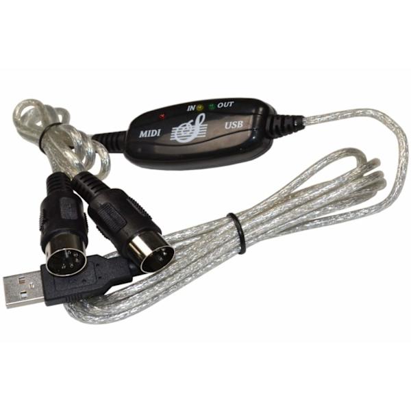USB IN-OUT MIDI-kabelkonverter PC till musiktangentadapter