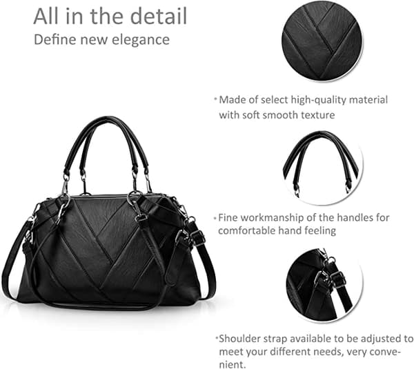 Handväskor för damer Stor Cross Body Bag (Svart)