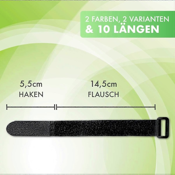 20 stk. uldkrogsløkkebånd, nylon kabelbindere