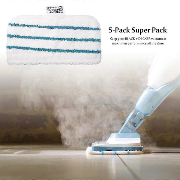 Mikrofiberklude - Black+Decker - Pakke med 5 multioverfladeklude til dampmoppe Qyroadwolf
