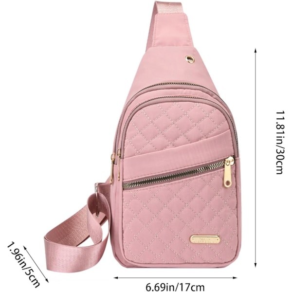 Lille slynge rygsæk crossbody slynge taske, bryst taske multifunktionel crossbody skuldertaske rejse vandring dagstursrygsæk, 11,81x6,69x1,96in, pink pink