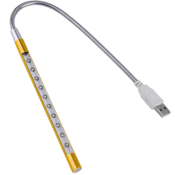 Tangentbordbelysning Laptoplampa USB LED Lång Svanhals Touch Dimmerlampa gold