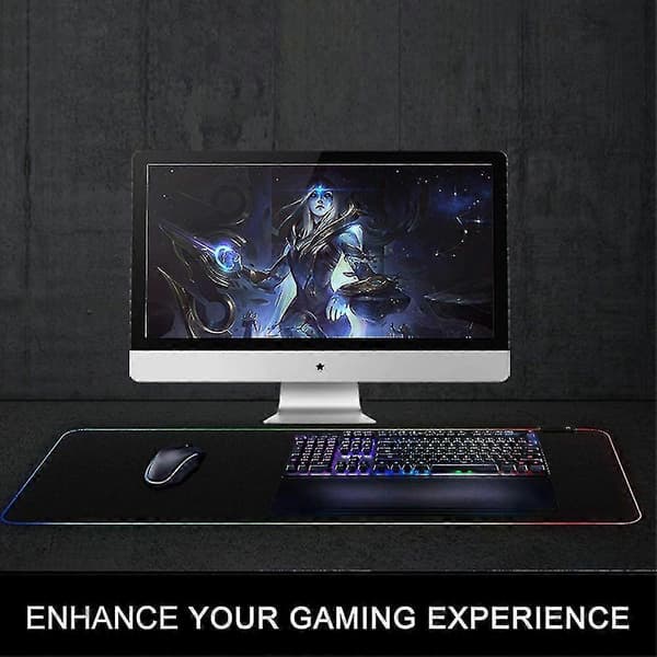 Rgb Gaming Musemåtte, 8 Tommer, Skridsikker Gummibase, 800x300x4mm