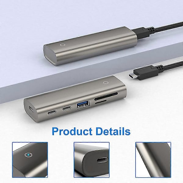 Højhastigheds Usb C Usb 3.1 Gen2 Hub Adapter 1 Til 5 Usb C Docking Station Splitter