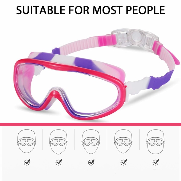2 pakke svømmebriller for barn for barn, tidlig tenåringer 3 til 15 år