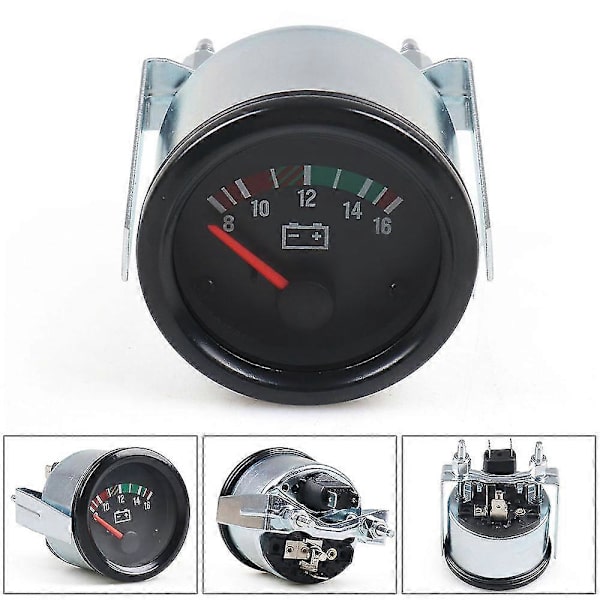 2\" 52mm Bil Voltmeter Pointer 12v /24v Volt Måler Spenningsmåler Gult Lys Bilmåler